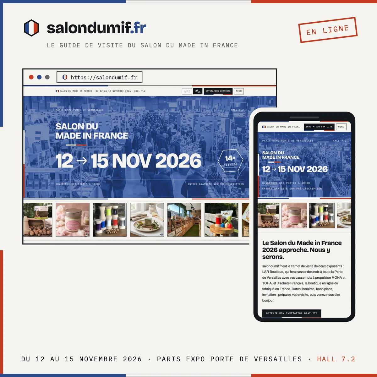 Site salondumif.fr — guide de visite du Salon du Made in France 2026, réalisé par L'AR Communication